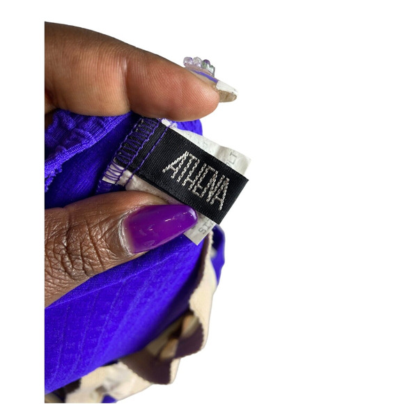 Athena Women's Strappy One Piece Zip Summer Swimsuit PURPLE Size 8 READ DESCRIPT - Picture 5 of 7